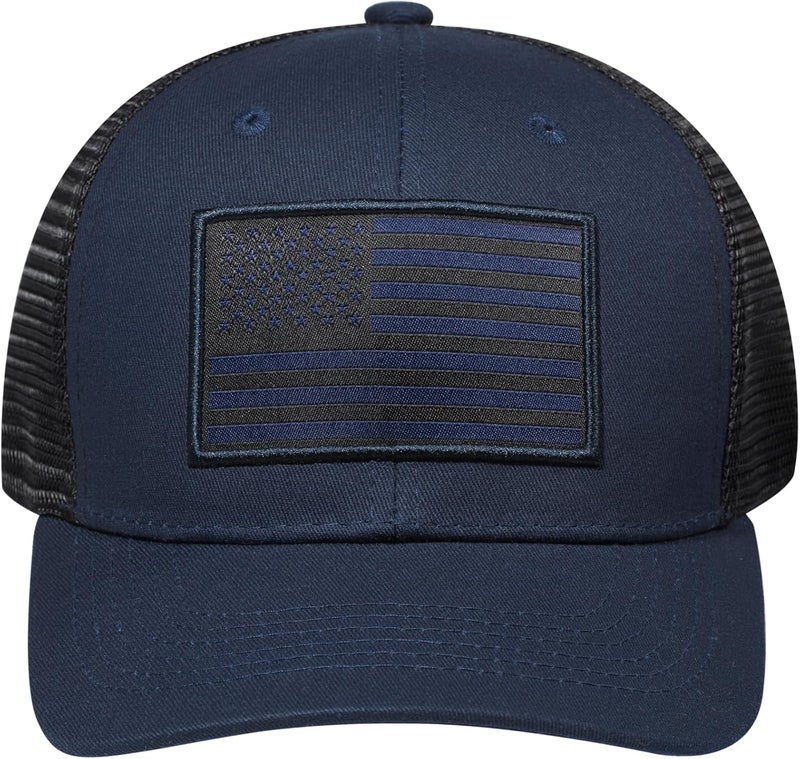 AURR American Flag Trucker Hat, Patriotic Baseball Cap for Men & Women, Breathable Mesh Adjustable Snapback, USA Flag Patch - Image 2